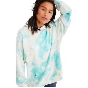 Aerie Tie Dye Oversized Distressed Hoodie Size Large